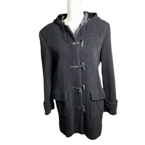 L.L. Bean Coat Womens Medium Petite Duffel Toggle Wool Insulated Hooded Warm VTG - Picture 1 of 7
